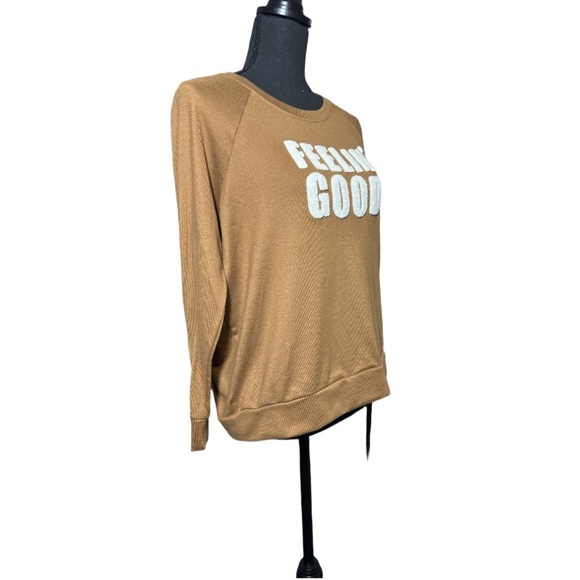 Secret Treasure Woman's Brown Knit Lounge 'Feelin' Long Sleeve Top - Large - Picture 4 of 6